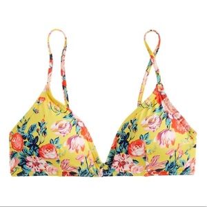 NWT J Crew Yellow Floral Liberty Swim Top